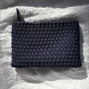 Naghedi Navy Blue Woven Pouch St Barts Blue